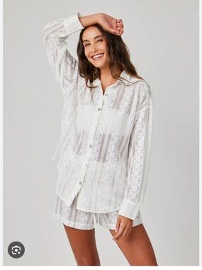 NWT Bella Dahl Clean Shirt Lace Small